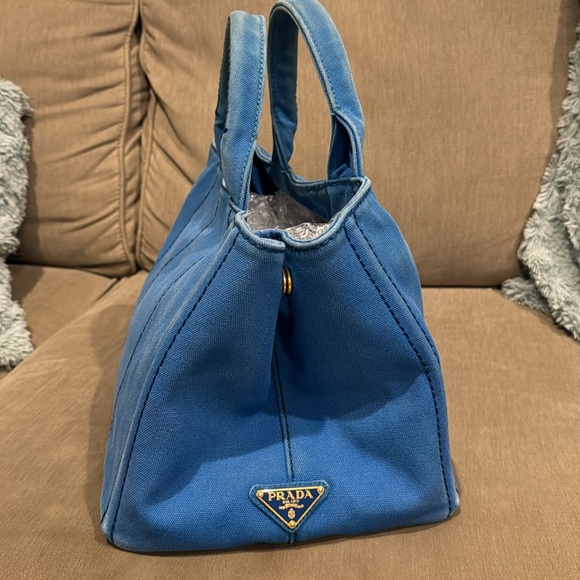 Prada Canapa Large Blue Tote - Picture 3 of 15